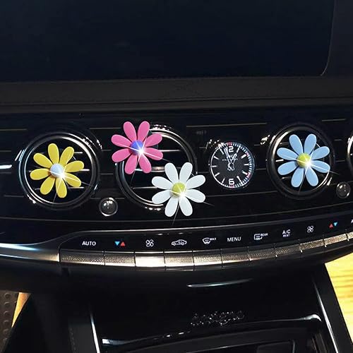 Miniatura 5 de 4 pinzas para automóvil con diseño de margaritas, ambientadores de aire para automóvil, clips de ventilación, accesorios de ventilación para