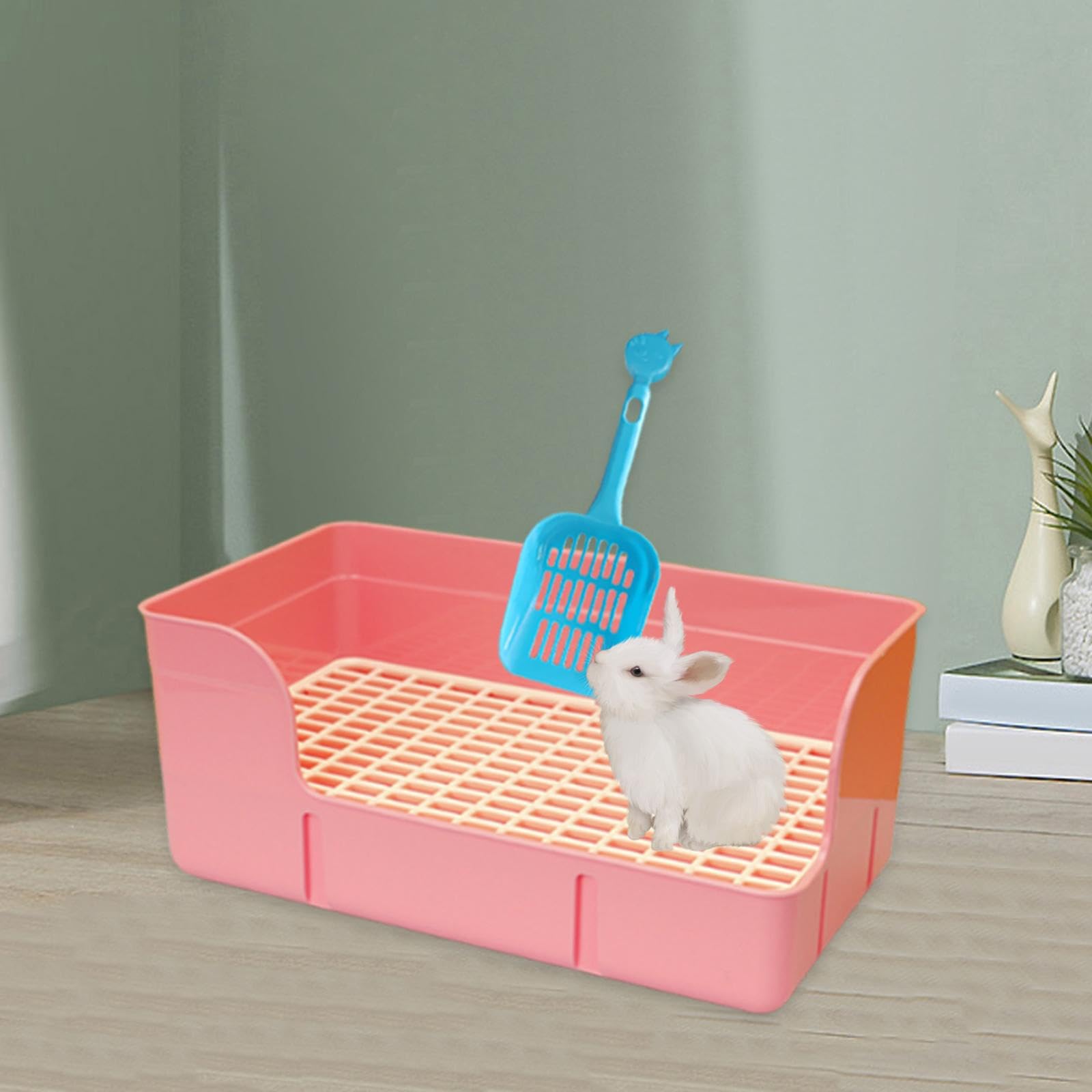 KESOTO Toilette per Conigli E Piccoli Animali, Vassoio per Furetti, Rosa