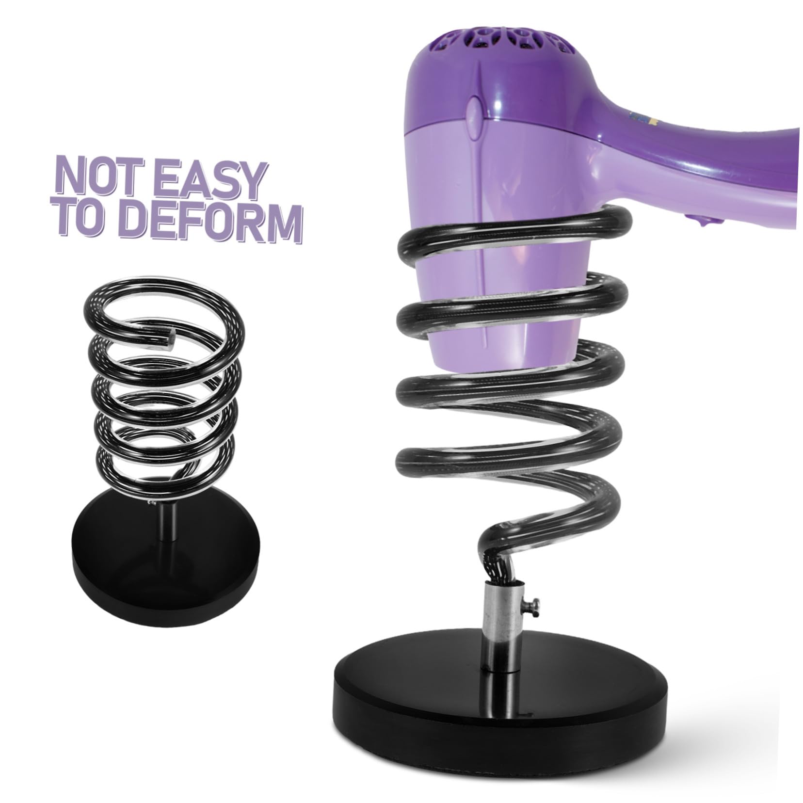 Soporte de Sobremesa para Secador de Pelo con Base de Mármol Negro Organizador sin Taladro para Peluquería y Baño Soporte Espiral para Accesorios de Peinado y Planchas