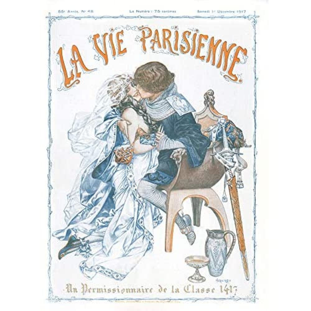 Artery8 La Vie Parisienne France Medieval Magazine Cover Art Print Canvas Premium Wall Decor Poster Mural