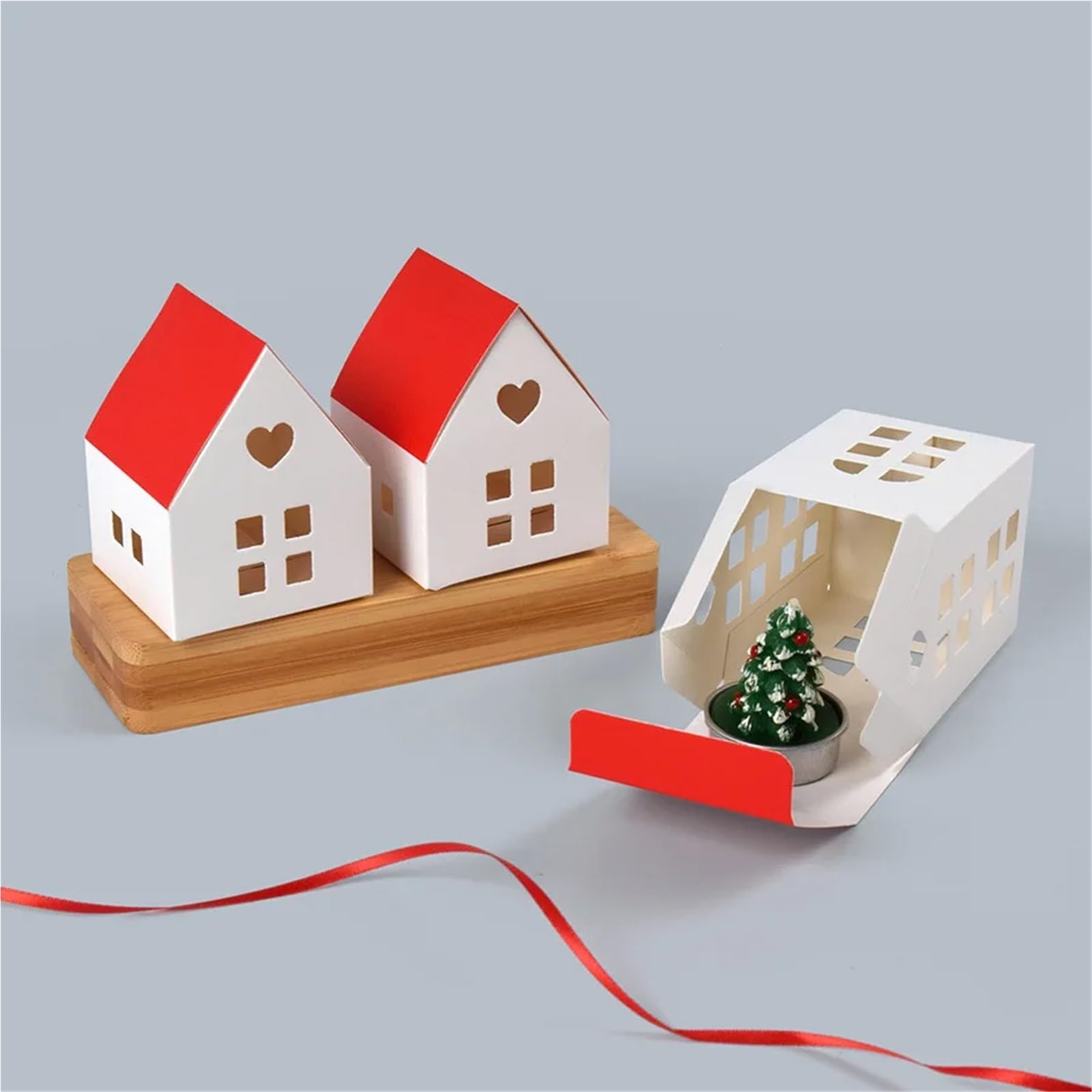 Scatola per Dolci 10/30/50 Pezzi di Piccole scatole Caramelle Colorate for la Cottura, for Feste, e Bambini, in Carta(Red Roof Room(High),Color 1_50PCS)