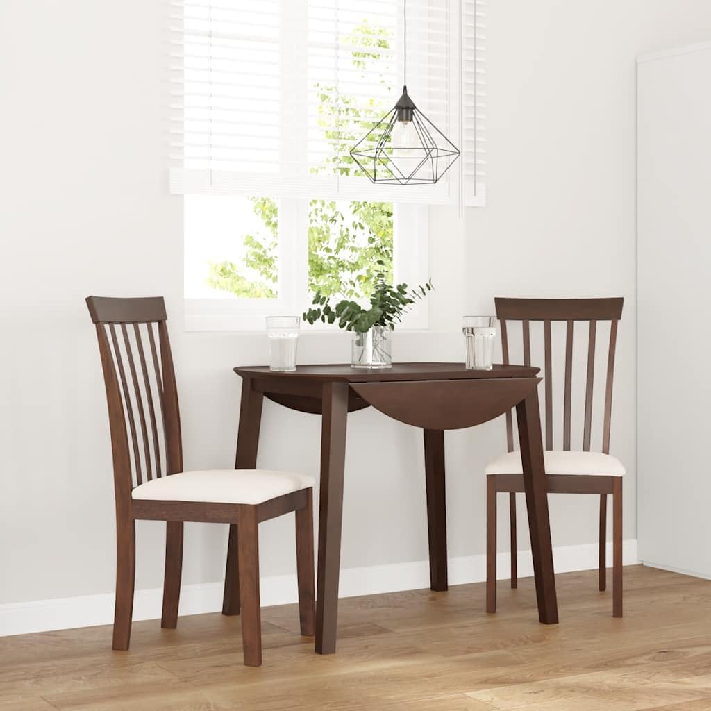 vidaXL Sedie da Pranzo con Cuscini 2pz Marrone Legno Massello di Hevea, sedia da pranzo, sedia da cucina, sedile da pranzo, sedia, sedia da soggiorno