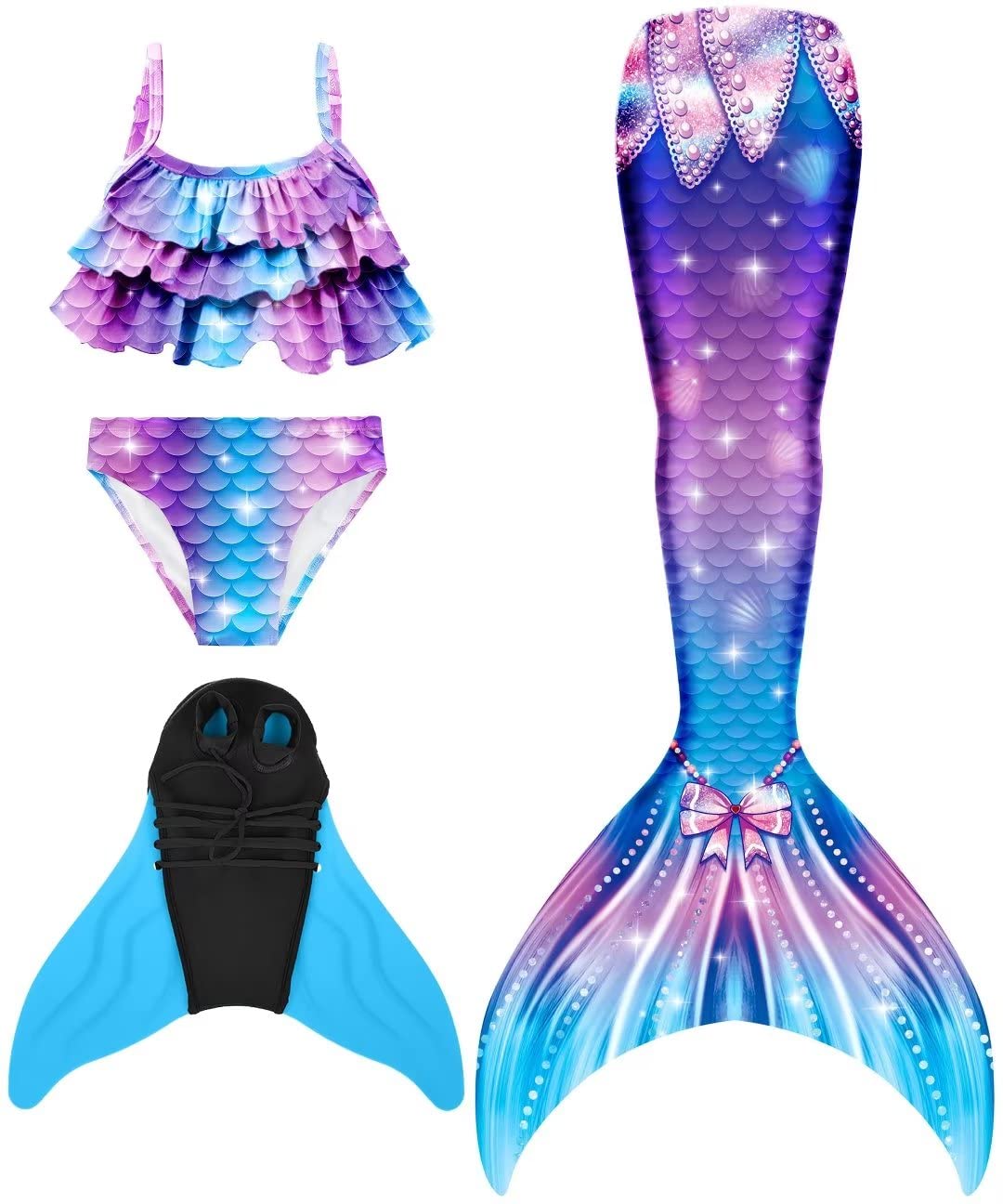 SPEEDEVE Cola de Sirena para Niños con Monoaleta