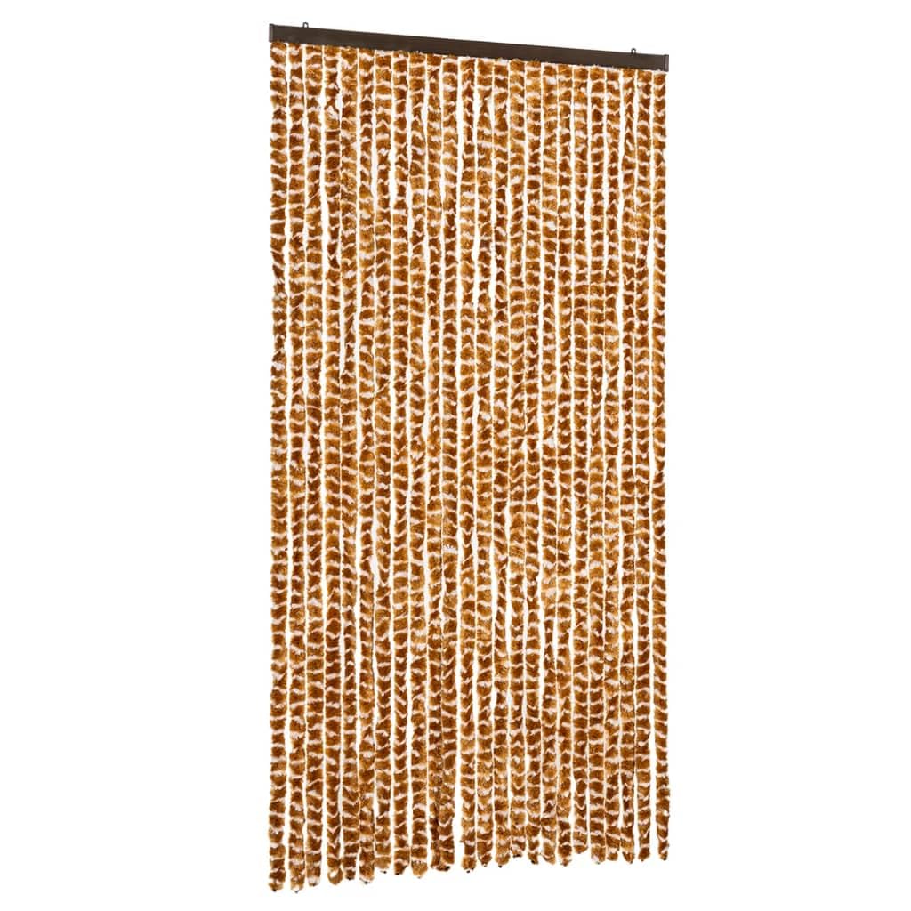 vidaXL Fly Curtain Ochre and White 100x230 cm Chenille — image 1