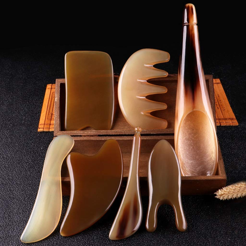 YXCKG Gua Sha Massageset, Massagegerät für Körper und Gesicht, Schmerzlinderung, Zurück Gua Sha Massagegerät gegen Erkältung, Facial Beauty Set für Gesicht, Kinn, Augen, Nase