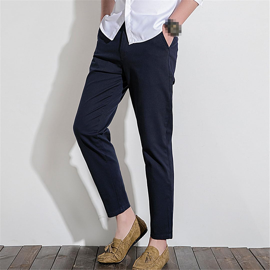 Vogrtcc Pantalones De Hombre Pantalones Rectos De Media Altura Pantalones hasta Los Tobillos