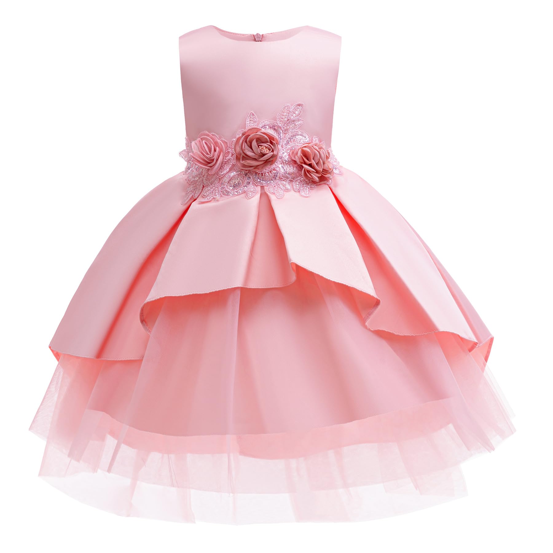 Niñas Vestidos Ropa Niños Vestidos Chaleco Vestidos de Fiesta Vestidos de Princesa Bordado Jersey Vestidos de Flor