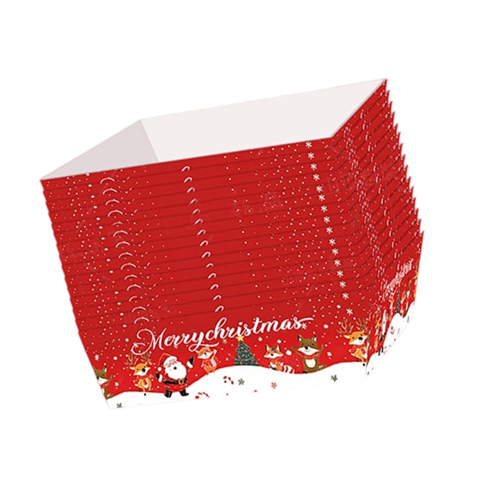 HZBB Bulk Pack of 20 Christmas Trays Sustainable Paper Party Plates Seasonal Dessert Dishes for Candy Cookie Serving Festival Paper Trays Snowflakes Christmas Party Supplies
