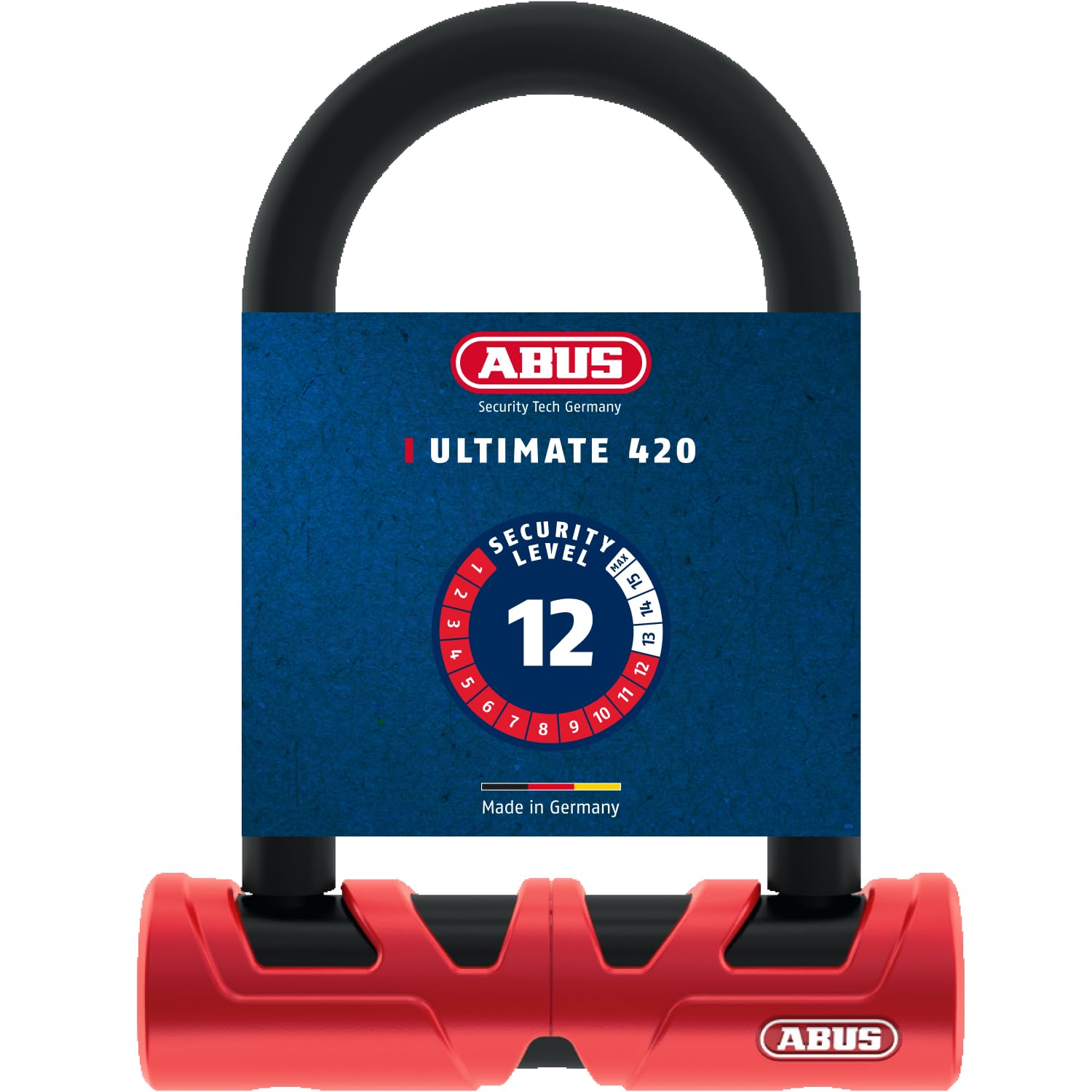 ABUS Ultimate 420 U-lock + staffa USH - Serratura per bicicletta con grillo rotondo e staffa - Livello di sicurezza 12