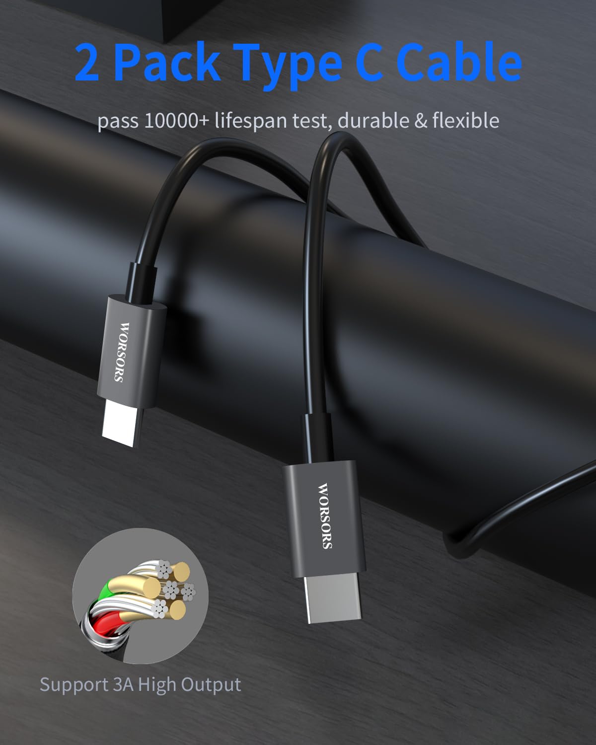 Cargador dual USB C para coche, 60 W PD (30 W + 30 W), adaptador de carga súper rápida de metal compatible con Samsung Galaxy S22 Ultra/Plus/S21 Fe, Note 20/10, Google Pixel 6 Pro/6, iPad + 2 cables