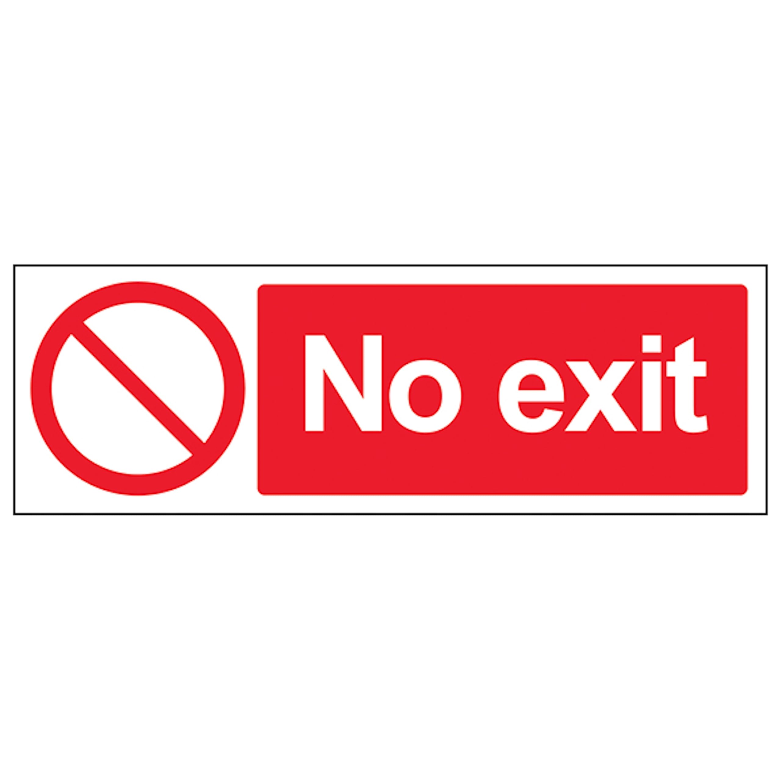 V Safety No Exit - Landscape 600 x 200 mm - 3mm Aluminium Composite Safety Sign