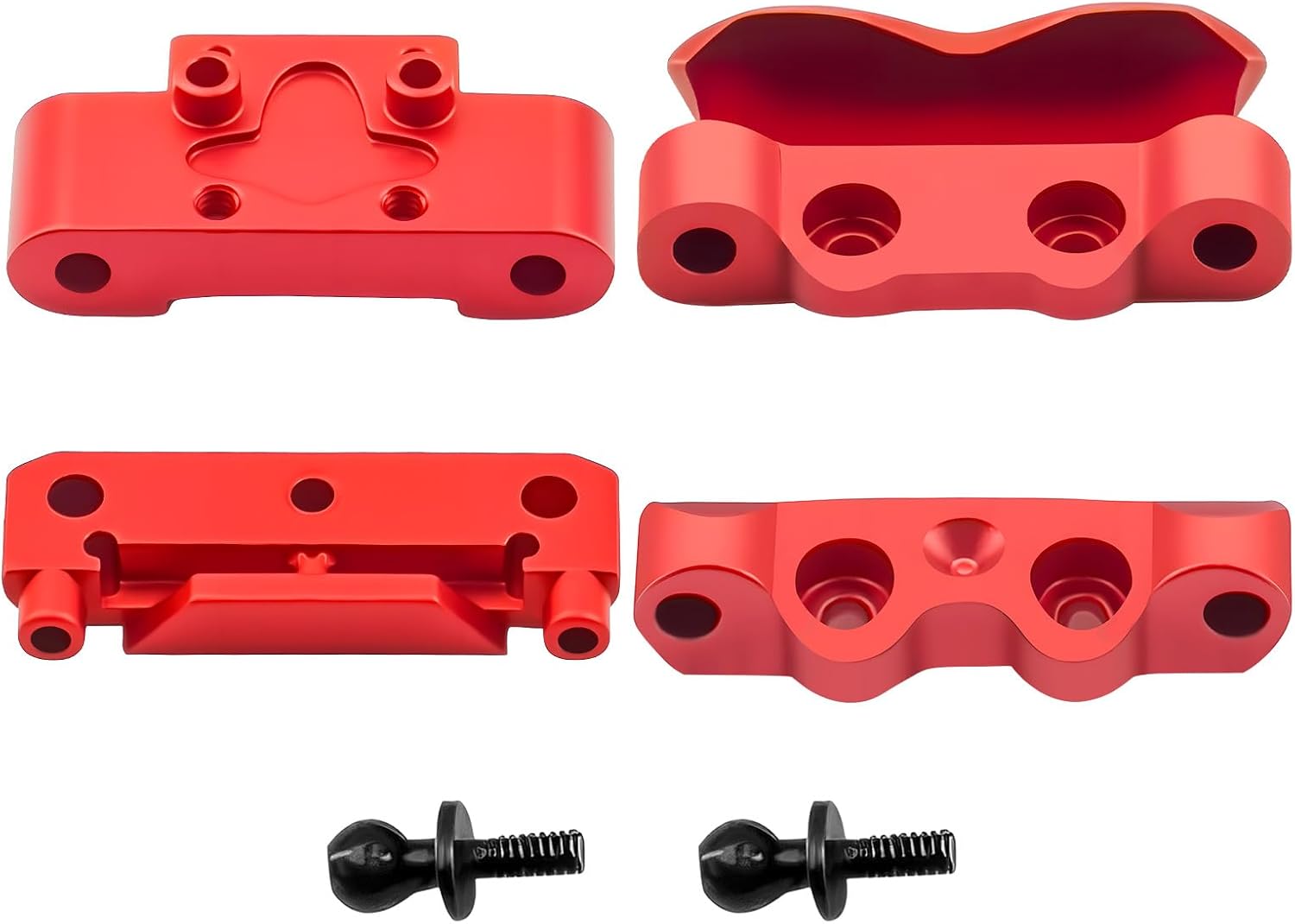Aluminum Front Bulkhead & Rear Pin Mounts Set for Losi Micro-B & Micro-T – Durable CNC Upgrade Parts RC Car Accessories for Performance & Replacement (Purple)