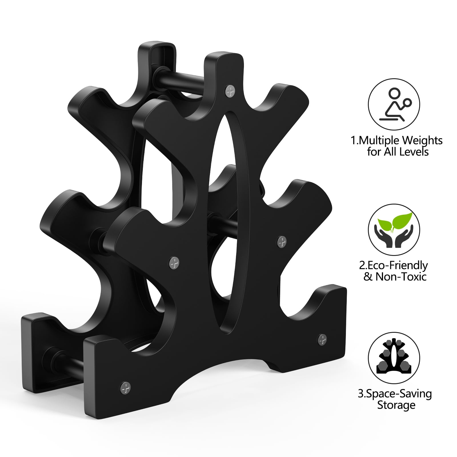 Portzon Weights Dumbbells 10 Colors Options Compatible with Set of 2 Neoprene Dumbbells Set,1-15 LB, Anti-Slip, Anti-roll, Hex Shape