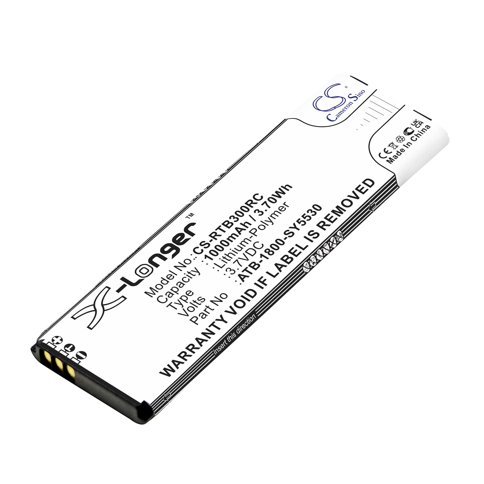 CS-RTB300RC Battery 1000mAh compatible with [RTI] T1, T2+, T2B, T2C, T2Cs, T2i, T2X, T3, T3X, T4x replaces 40-210742-20, ATB-1800-SY5530, ATB-900-SY5531