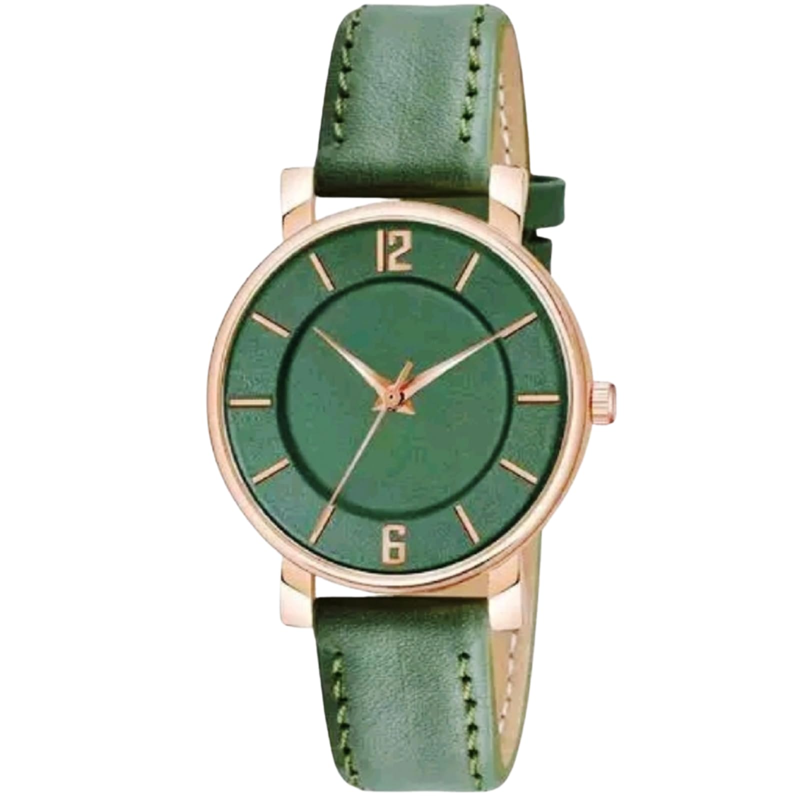 JMH ENTERPRISE Round Dial Leather Watch for Women and Girls (Green) (B0CVF18H85) Amazon Price History, Amazon Price Tracker