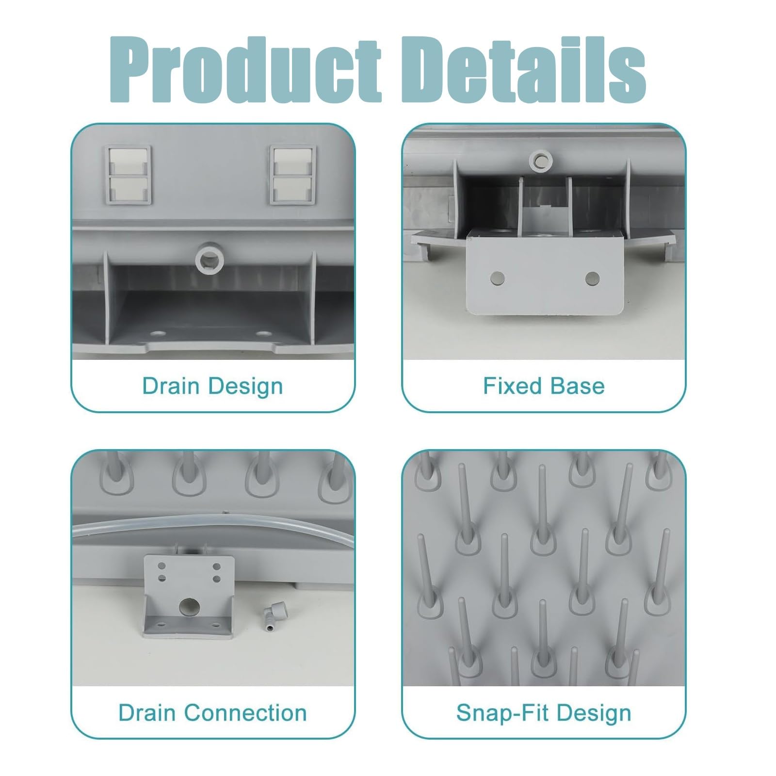 Estante de secado de laboratorio, soporte de pared para cristalería con drenaje y diseño desmontable para un almacenamiento eficiente de equipos de laboratorio