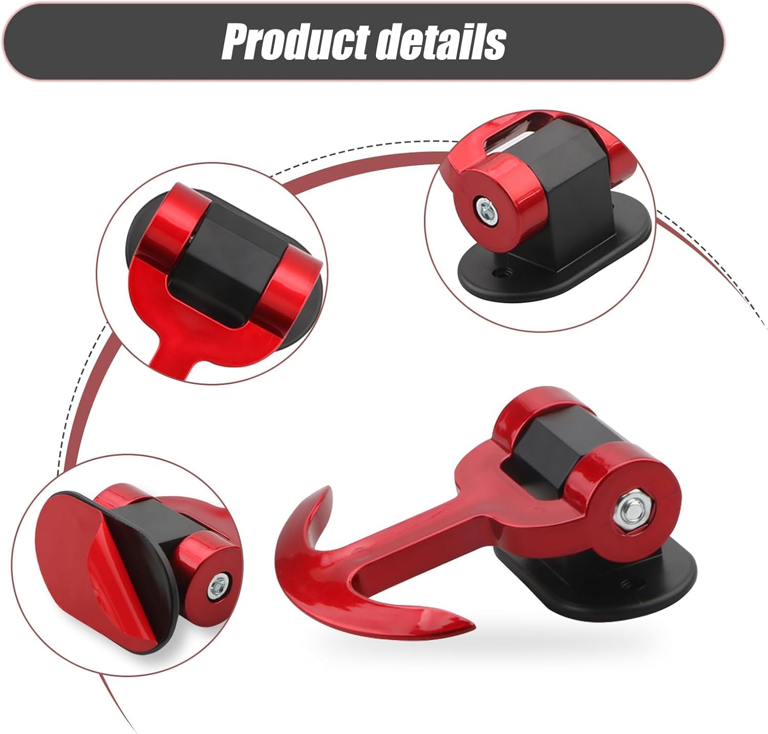 AutoBizarre Car Dummy Tow Hook Bumper Tow Hook 180 Degree Adjustable Self-Adhesive T-Shaped Anchor Shaped Vehicle Towing Hook for Car Decoration Universal for All Cars, SUV (Yellow) - Image 7 thumbnail
