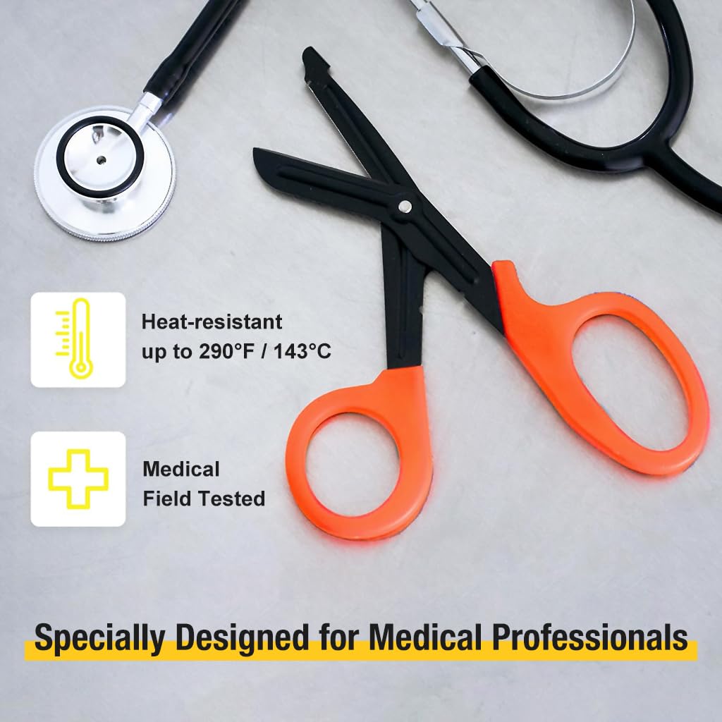 Serplex® 7.5 "Medical Trauma Shersors, Nurses and EMT workers professional stainless steel fabric scissors, non-stick, blunt tip, ergonomic design, ideal for cutting straps, clothes and tapes Serplex® 7.5 "Medical Trauma Shersors, Nurses and EMT workers professional stainless steel fabric scissors, non-stick, blunt tip, ergonomic design, ideal for cutting straps, clothes and tapes