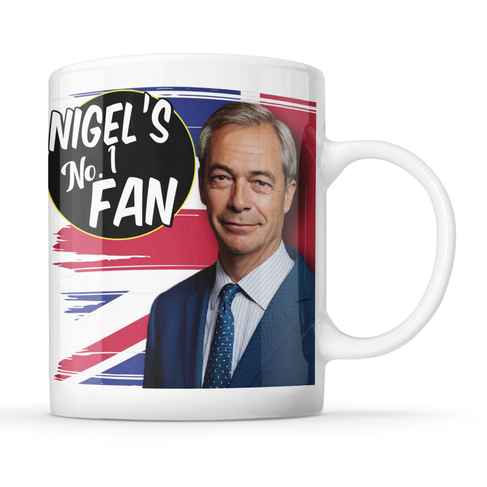 McMug - Nigel's No.1 1 Fan - MP - Reform Party, Election, Politics Farage Mug, Ceramic, 11fl.oz.