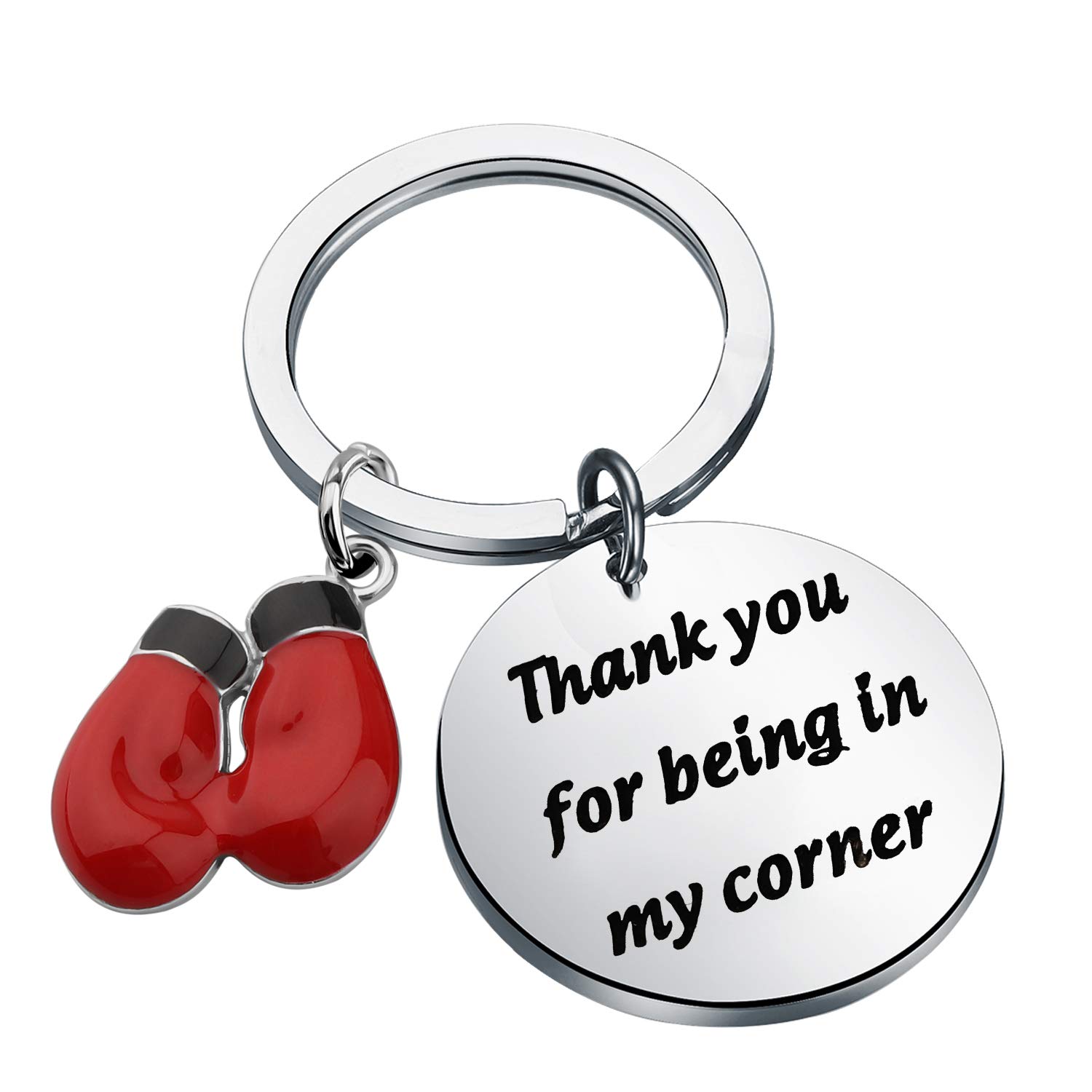 CHOORO Boxing Gift Red Boxing Gloves Keychain Sports Gift Thank You for Being in My Corner Gifts for Boxers Boxing Coach Being in My Corner Boxing-keychain