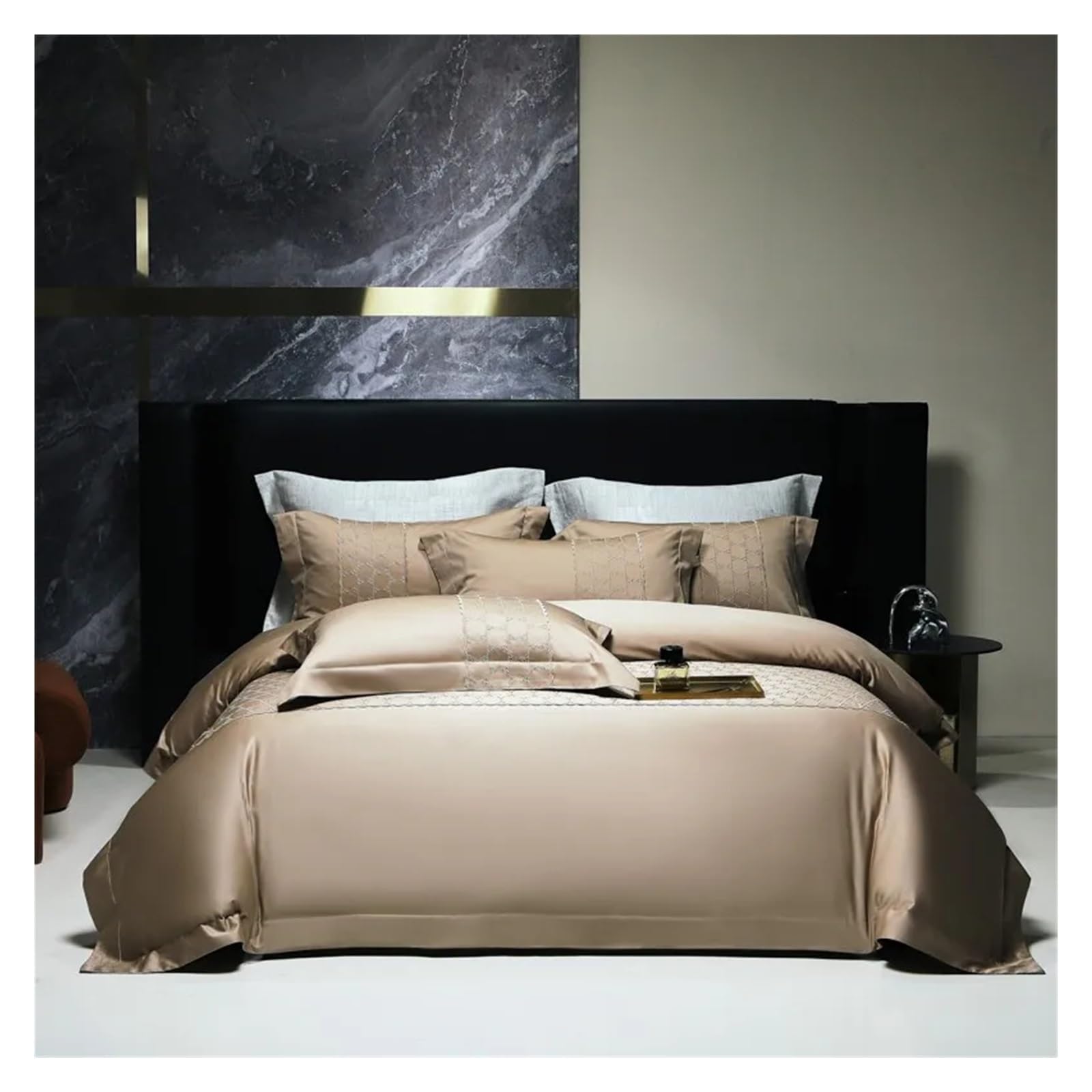 Sbcgfy D Queen King 4Pcs 1000Tc Cotton Blue/Gray Patchwork Uvet Cover Set Bedding Set Bedsprea Coverlet 2 Pillow Shams Comfortable Bedding, Bedspreads,-Fitte Be Sheet-King 4Pcs