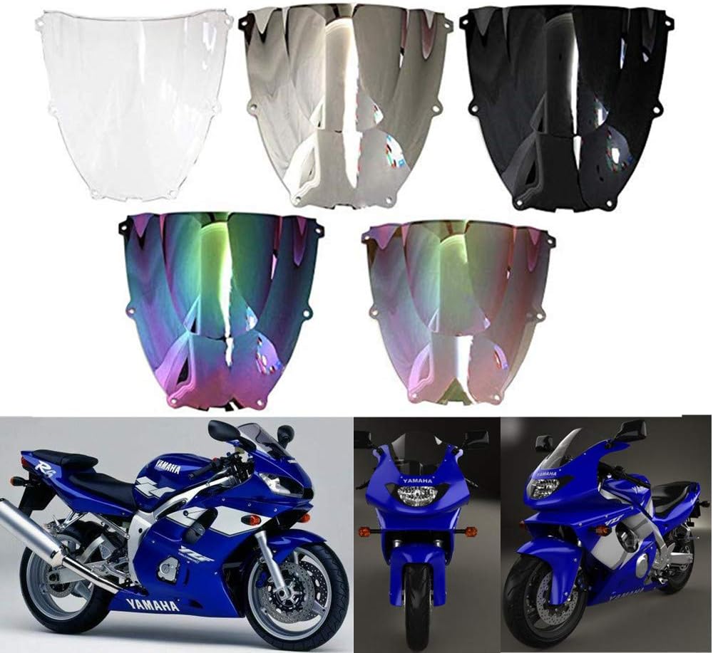 Motorcycle Windshield Windscreen Wind Deflectors Motorbike screen For Yamaha YZF600R Thundercat 1996-2007 (Black)