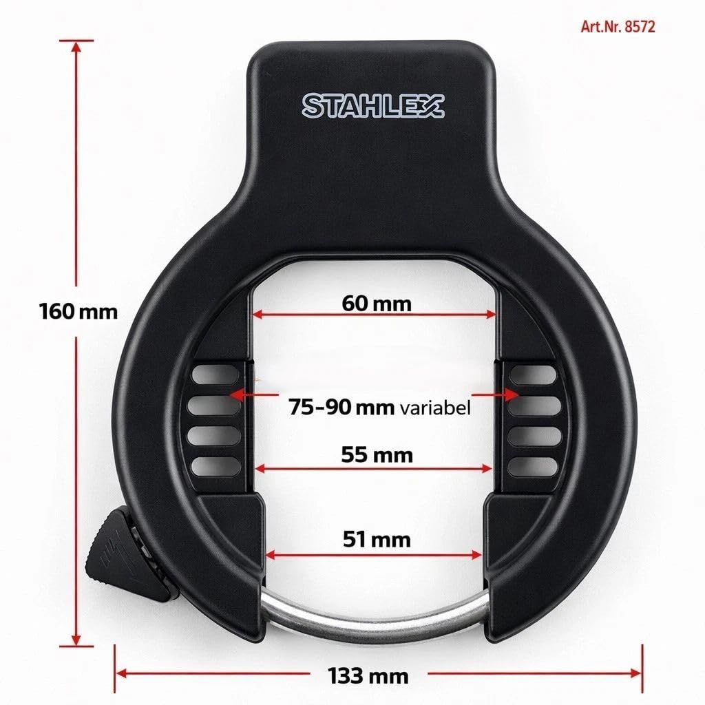 Cornice Schloss stahlex 470 Deluxe anello di bloccaggio – Lucchetto per bicicletta nero
