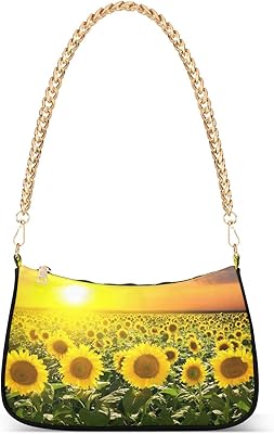 OTVEE Blooming Sunflowers Field Shoulder Bags for Women Small Handbags Mini Clutch Purse