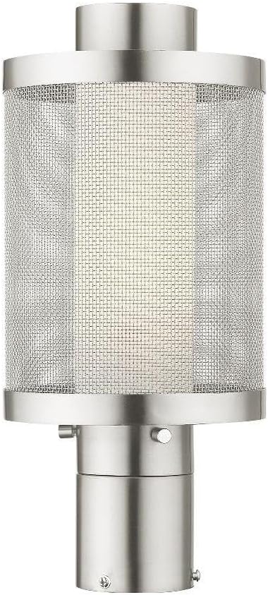 Livex Lighting 20684-91 1 Light Brushed Nickel Post Light 7"L x 7"W x 15.5"H Nickel