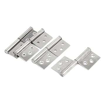 ELECTROPRIME Window Cabinet Door 3 Inch Length Metal Screw Mounting Flag Hinges 4pcs