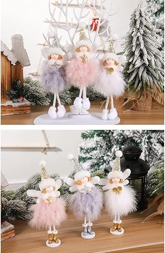 Miniatura 6 de Decoraciones de Navidad, colgantes de árbol de Navidad, lindo colgante de muñeca de ángel, adornos de Navidad, juguete de árbol para decoraciones