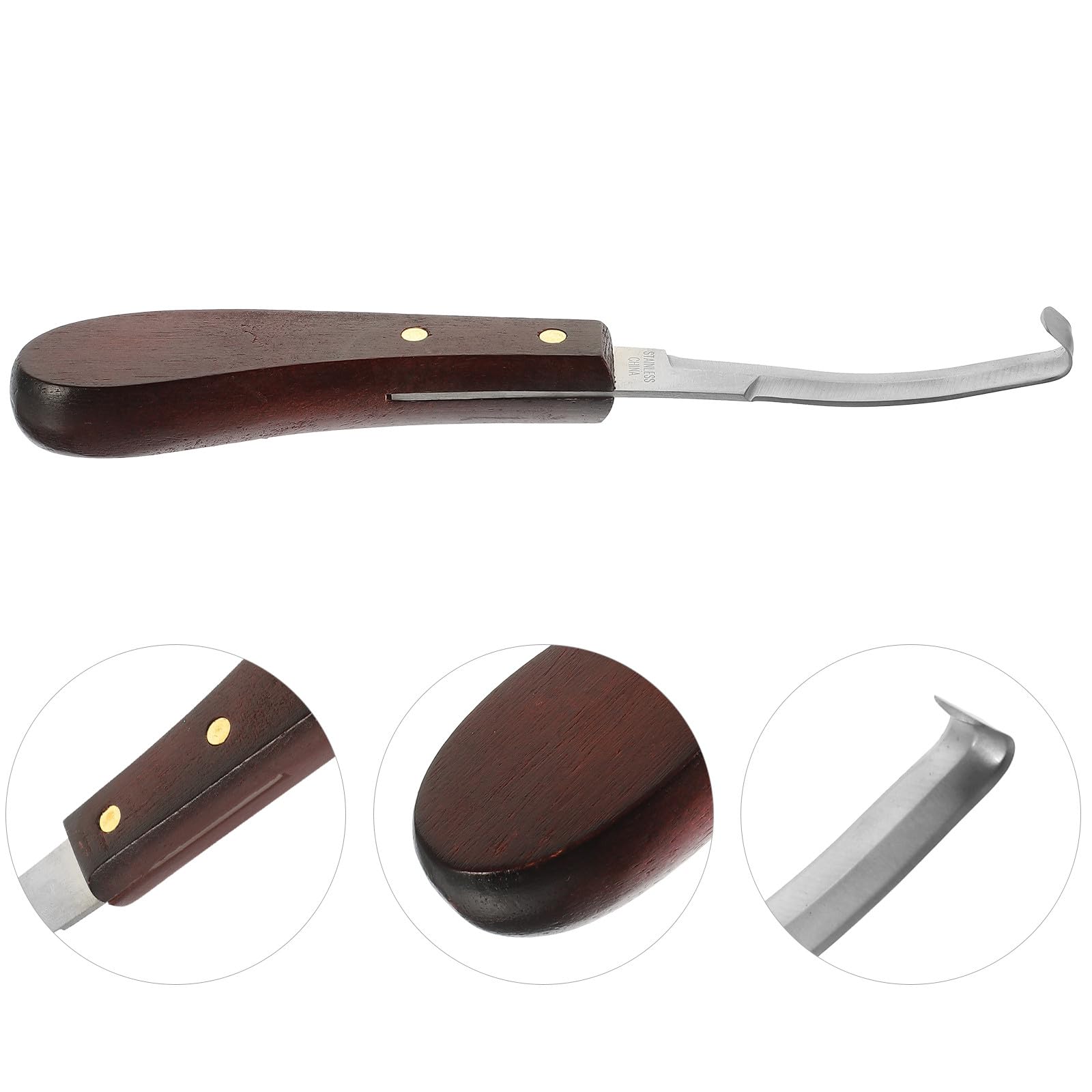 Couteau à Sabot Design Ergonomique en Acier Inoxydable Résistant à l'usure et en Bois et Parrage Précis pour Usage Quotidien
