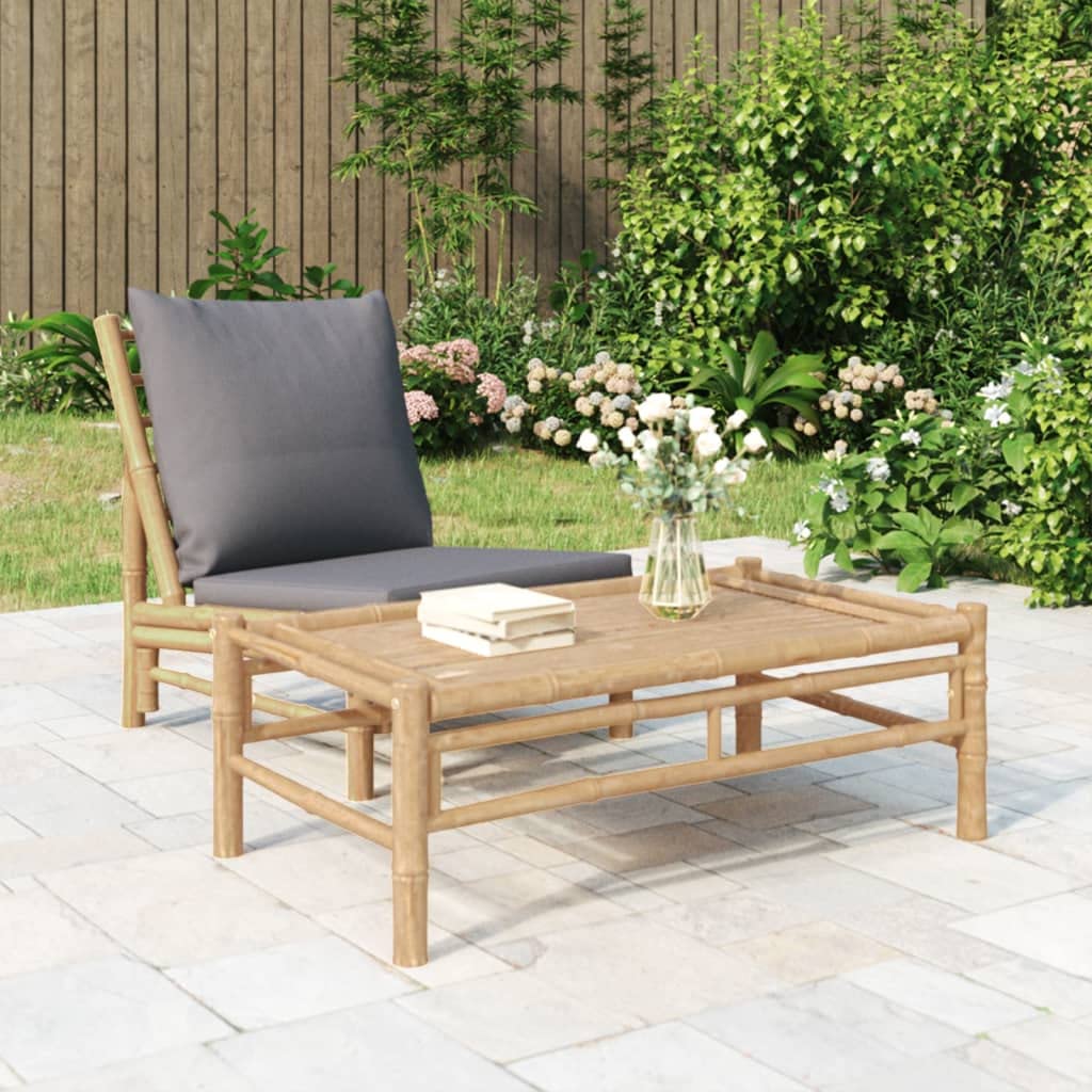 Tavolo da giardino in bambù, 100 x 55 x 33 cm, per esterni, per terrazza, balcone, robusto tavolino con pratico piano per cibi e bevande, facile da pulire