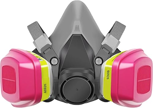 Máscara respiradora con filtros, respirador reutilizable de media cara con filtro 60926, máscara de gas para pintura, productos químicos, pulido,