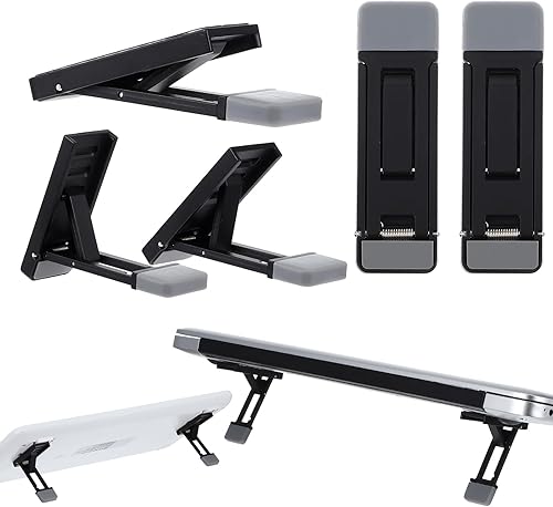 Elevador de teclado portátil para escritorio, 2 piezas, mini soporte plegable para laptop, tres ángulos de inclinación, ajustable, autoadhesivo,