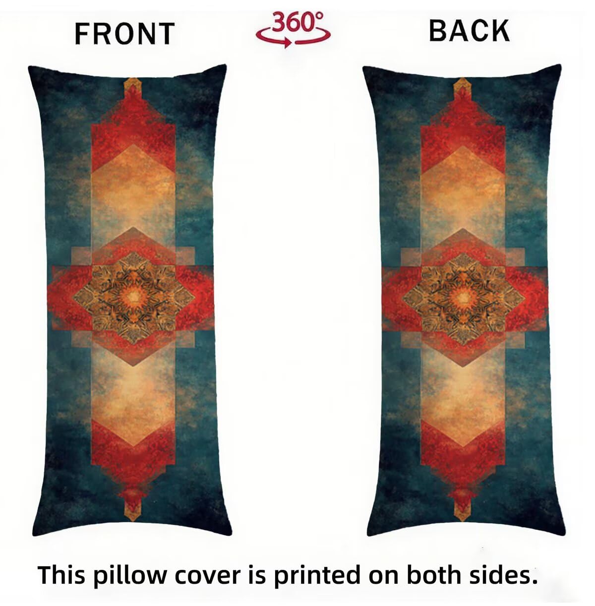 Seitenschläferkissen Bezug Abstrakt Kissenbezug 60 x 180 Schwangerschaftskissen Blau, Leinen Atmungsaktiv und Weich Body Pillow, für Deko Wohnzimmer Sofa Kopfkissenbezug, Geschenke für Fraue T-3993
