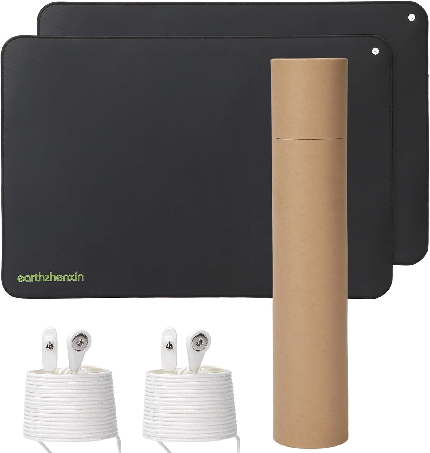 Grounding Mat for Feet, Grounding Mat Improve Sleep, Relieve Pain, Conductive Mat for Magnetic Therapy, Earth Connected Pad for Home, Office and Work 2 Pack(Black 16"x24")