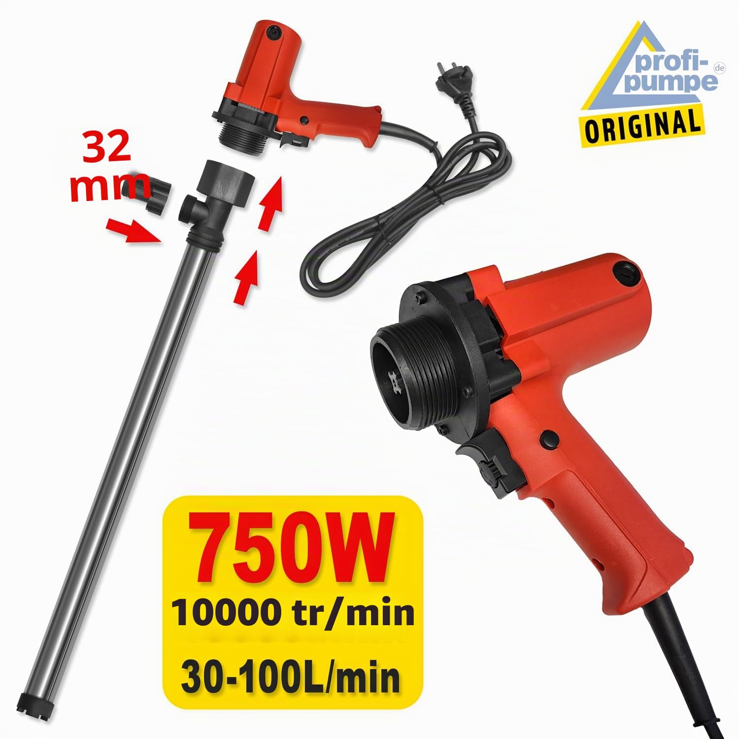 Puissante Pompe à Fût Diesel 230V - Pompe Tonneau Électrique Innovante avec Manivelle Solide et Rotative