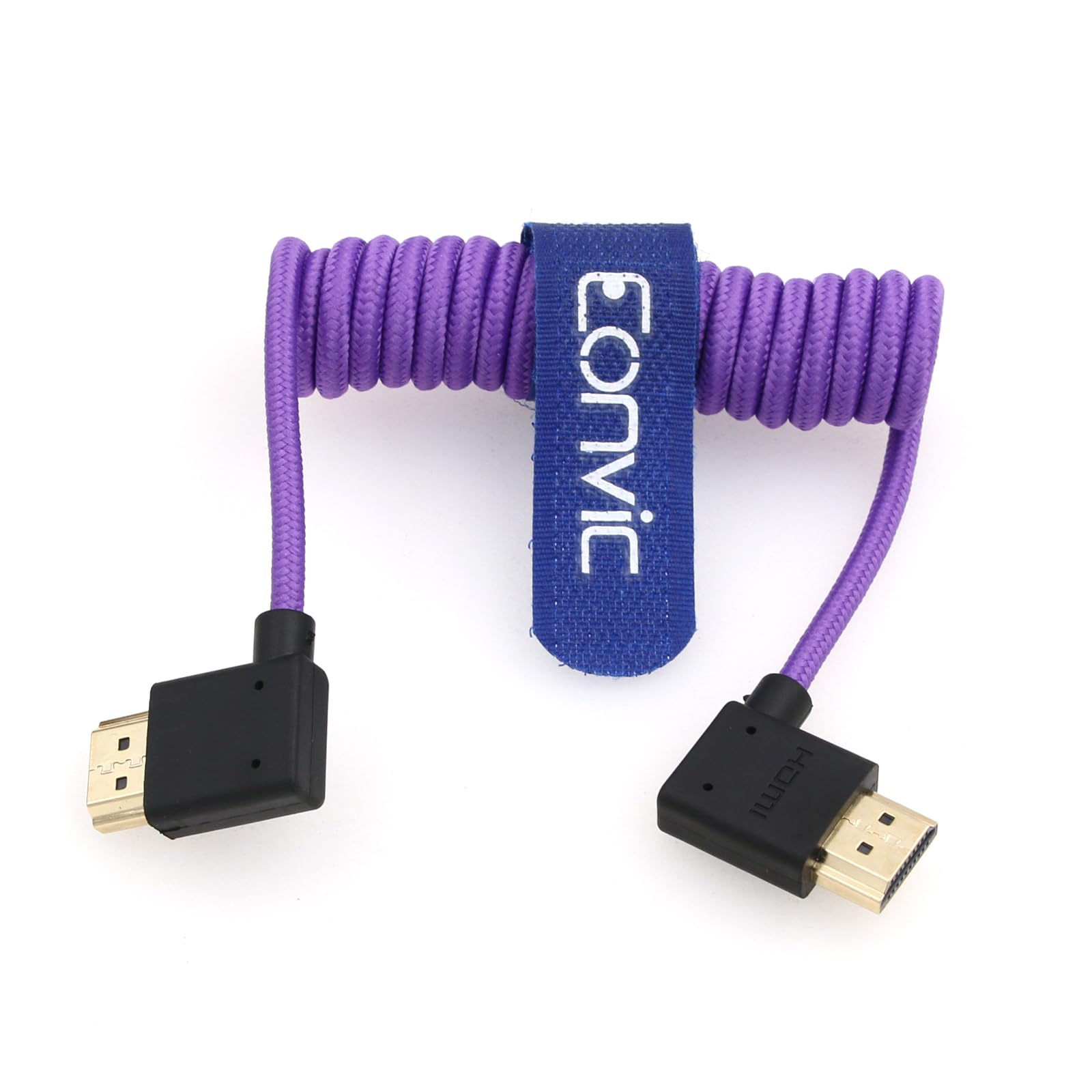 Eonvic 2.1 8K HDMI to HDMI Cable High Speed Thin HDMI Male to Male Extender Purple Coiled Cable for Atomos Ninja V Sony a7siii - Image 4