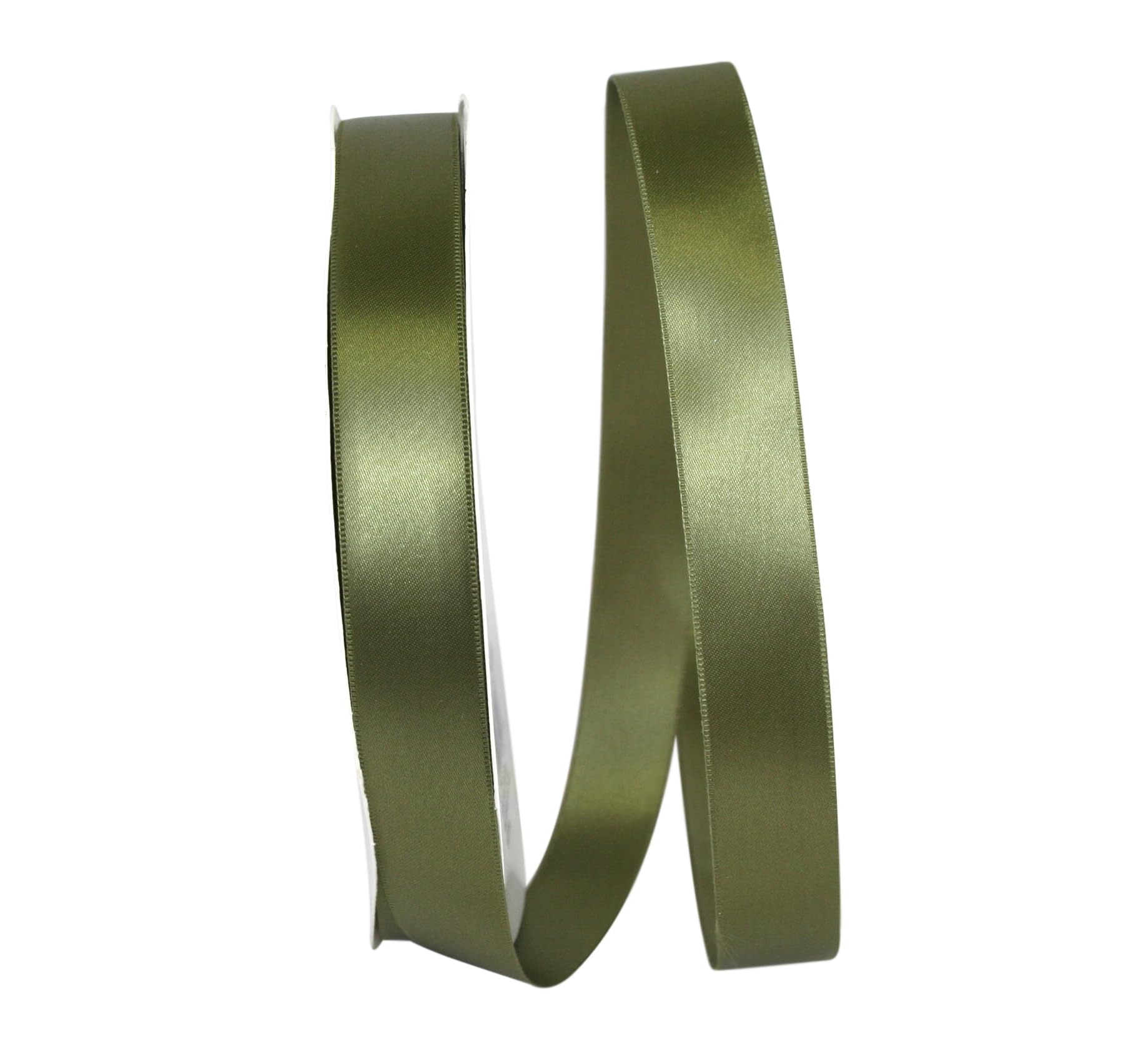Reliant Ribbon 5000-043-05C Double Face Satin Allure Dfs Ribbon, 7/8 Inch X 100 Yards, Moss