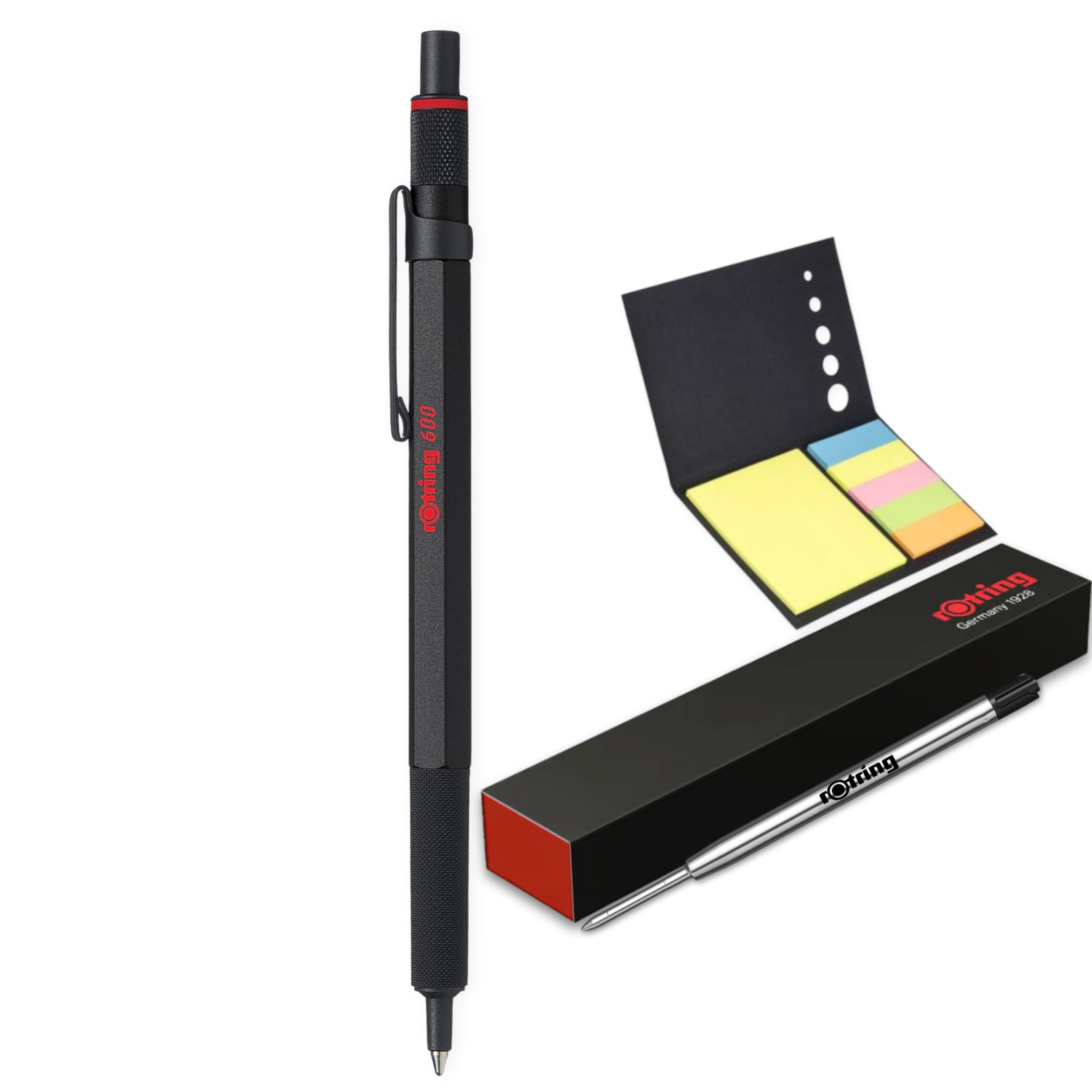 Rotring Isograph Penna A Sfera ROtring 600 - Set Con 5 Ricariche, Nero,  Impugnatura Zigrinata, Metallica Rotring Rapidograph, image size:2560x2560