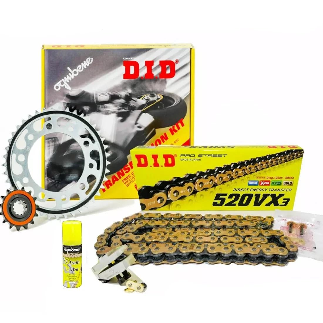 Kit de cadena, corona y piñón D.I.D 375496000 para Yamaha XT 660 R, 2007-660cc