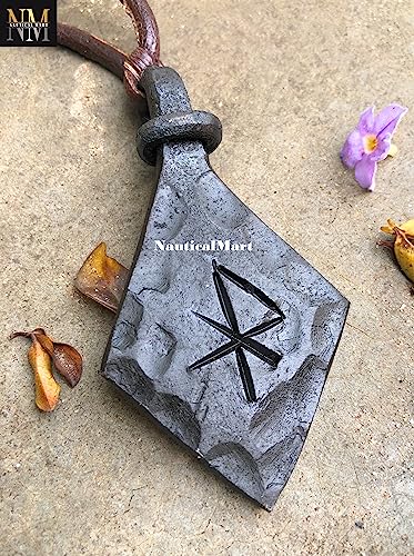 Hand Forged Iron Love Rune Pendant Viking Runic Amulet Nordic Pendant Talisman Necklace Norse Runes Jewelry2