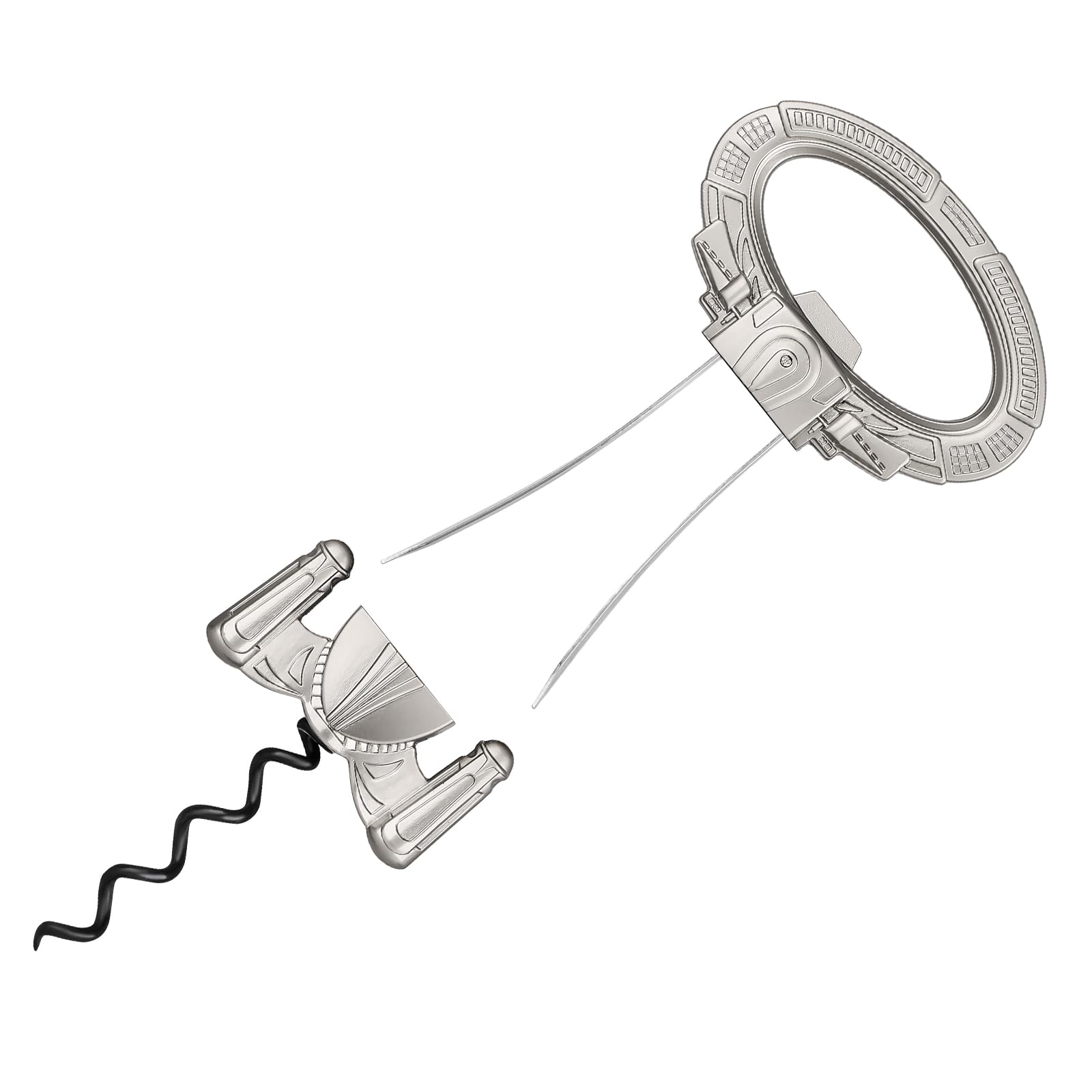 LKKCHER Ah So Cavatappi per Bottiglie di Vino Antico, Apribottiglie per Birra, Estrattore di Sughero a Due Rebbi, Cavatappi a Lame, Regalo Natale Regalo Compleanno Uomo Lui, Marito, Grigio Perla