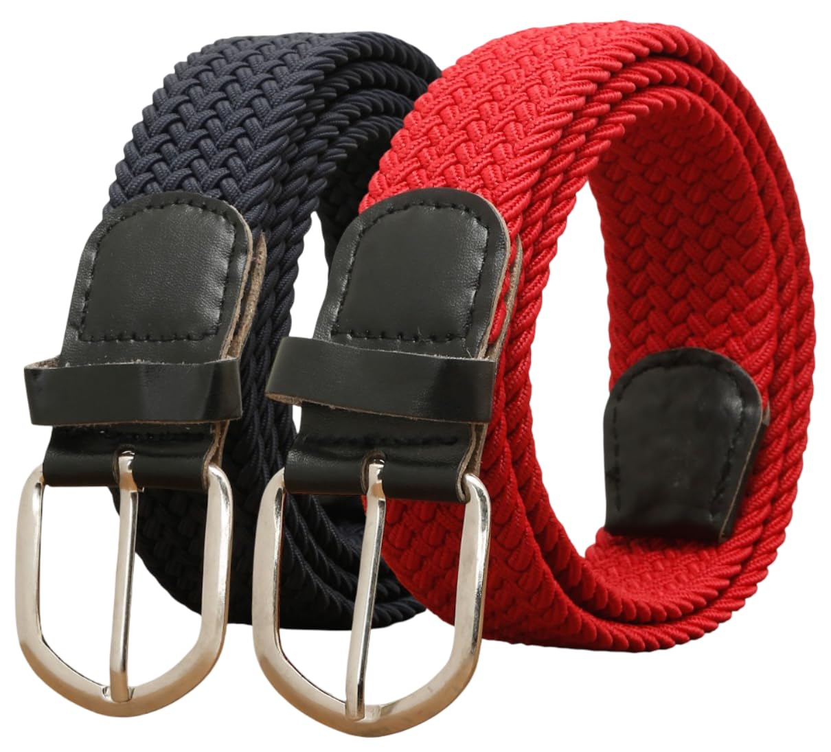 Canvas Belt for Women | Adjustable Waistband up to 42 Inches | Ideal for Jeans & Outdoor Activities | Casual Belts for Women | Red&Blue Color (Pack of 2)_81a-image-2