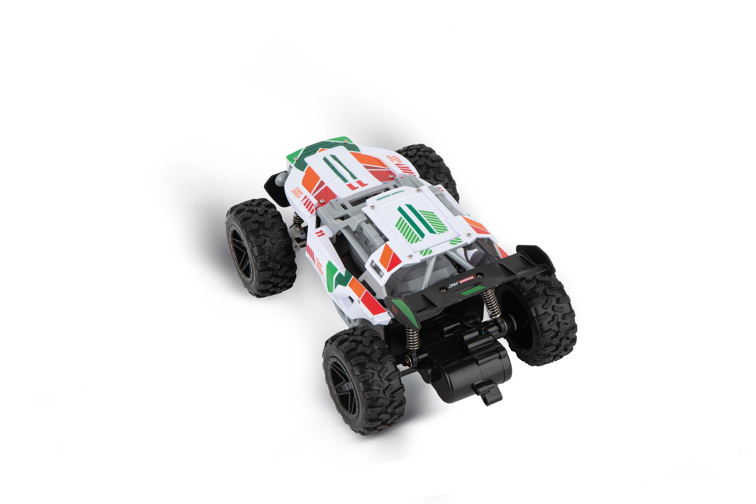 Carrera RC I 2,4 GHz Team Rider I RC Buggy z pełną funkcją jazdy i kierowania, pełne zawieszenie, opony pneumatyczne, zabawa w pomieszczeniach i na zewnątrz, odpowiedni dla dzieci od 6 lat