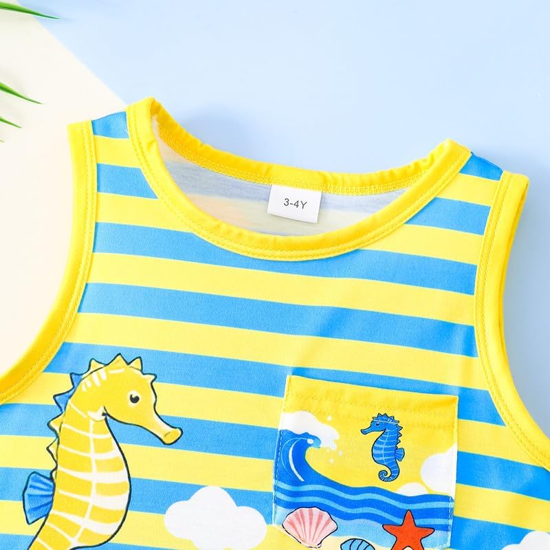 Toddler Boy Clothes Boys Summer Outfits Clothing Sets 3-8T Trendy Printed Shirts Matching Shorts Casual Playwear