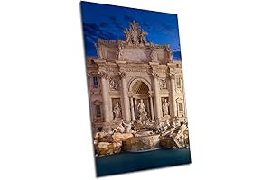 Twilight Canvas: Trevi Fountain Iconic Landmark