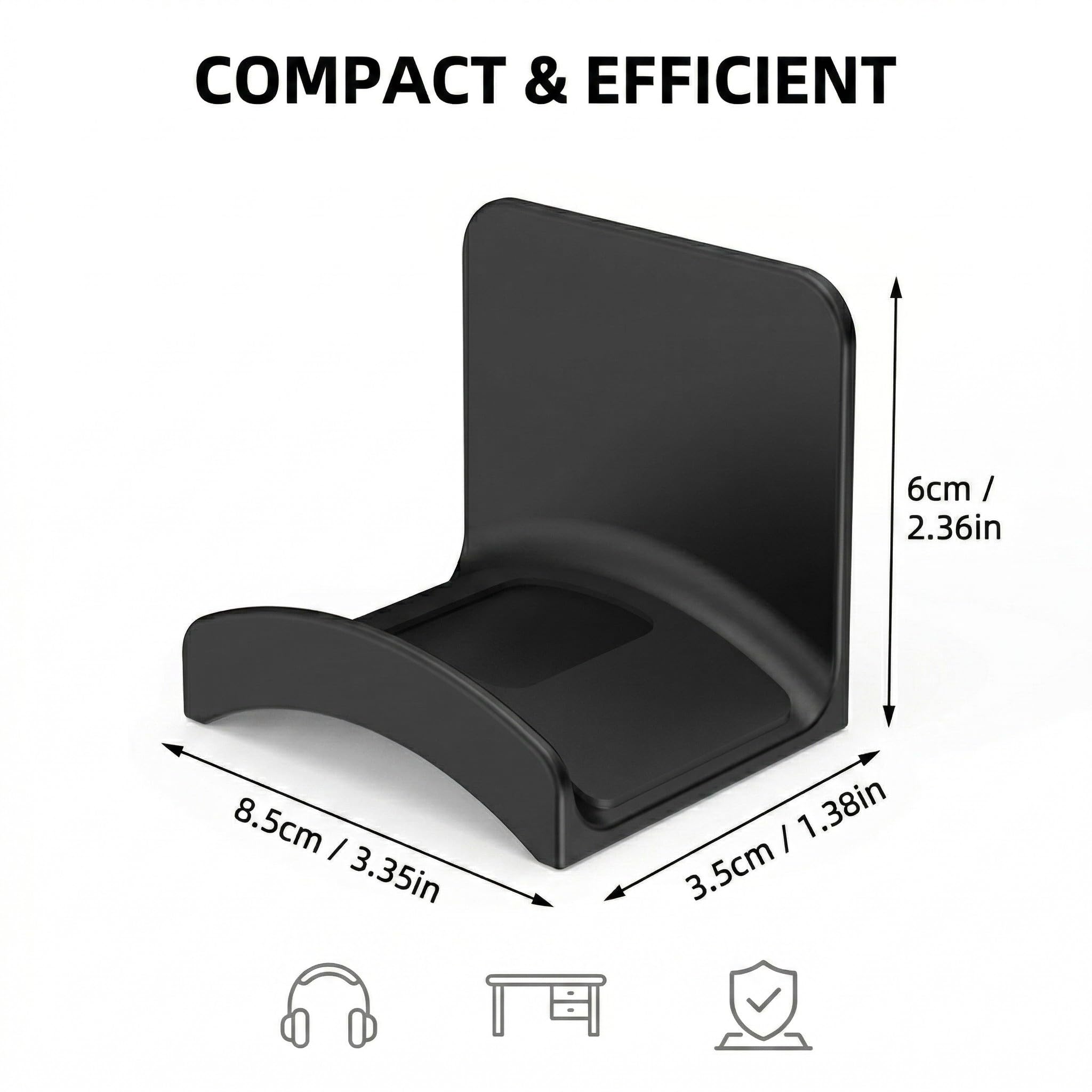 Set da 3 pezzi Supporto per cuffie, Gancio Adesivo Organizzatore, per Scrivania, Parete, Auto, Ufficio, Casa, Camera
