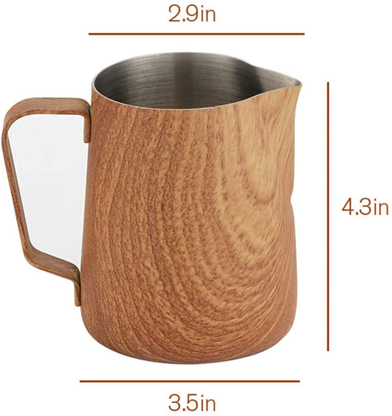 Milk frothing jug Creamer Frothing Pitcher Stainless Steel Milk Frothing Pitcher Espresso Coffee Latte Cappuccino Milk Cream Cup Frothing Jug Pitcher Espresso Steaming Pitch